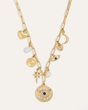 Evil Eye Mixed Charm Necklace