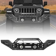 Sunpie Black Steel Jeep Front Bumper for ‘07-'25 Jeep Wrangler JK/JL 4xe & Jeep Gladiator JT