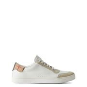 Burberry Check Print Lace-Up Leather Sneakers