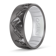 Etched Silicone Ring - Peak - Platinum/Pearl
