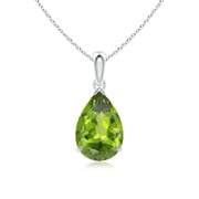 Pear-Shaped Peridot Solitaire Pendant