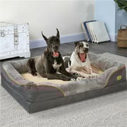 Jumbo Large Orthopedic Dog Bed Memory Foam Pet Sofa Couch with Removable Waterproof Cover & Elevated Cushion Bolster