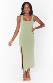 Eden Midi Dress ~ Dusty Sage Stretch