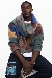 Thick patchwork sweater
