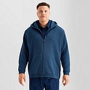 Xersion Quick Dr Cotton Fleece Mens Long Sleeve Zipper Active Big and Tall Hoodie