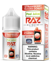 RAZ Salt Strawberry Glazed Donut 30ml by Pod Juice $7.60