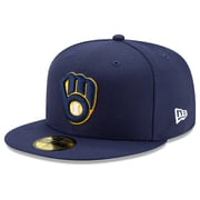 Men's Milwaukee Brewers New Era Navy Home Authentic Collection On-Field 59FIFTY Fitted Hat