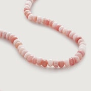 Gold Vermeil Love Gemstone Beaded Necklace - Pink Opal