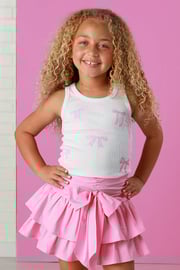 Flowers By Zoe White + Pink Big Bows Tank