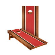 Classic Stripes Mahogany Red, Black, and White Backyard 2400 Cornhole Boards