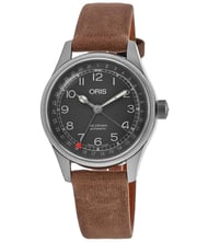 Oris Big Crown Pointer Date Automatic 36mm Black Dial Brown Leather Strap Unisex Watch 01 754 7749 4064-07 5 17 68G