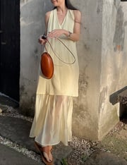 Dakota Layered Dress in Pale Yellow