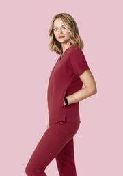 Oversized V Neck Top Garnet
