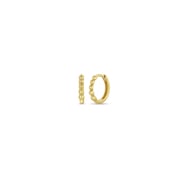 14k Gold Beaded Hinge Huggie Hoop