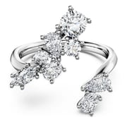 Galaxy bypass ring, Laboratory grown diamonds 1.25 ct tw, 14K white gold