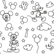 Disney Mickey Mouse Line Art Peel and Stick Wallpaper