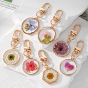 1 Piece Casual Simple Style Flower Alloy Resin Keychain