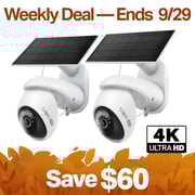 VistaCam 360 4K Ultra HD Outdoor Pan/Tilt Security Camera with Solar Panel, Tapo C660 KIT 2-Pack