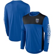 Men's San Jose Earthquakes Fanatics Royal/Black Striker Long Sleeve T-Shirt