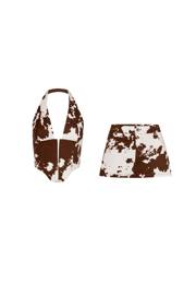 MARA CORSET + MISS MINI SKIRT - COW PRINT