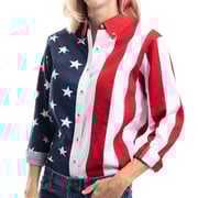 Women's Stars and Stripes 100% Cotton Long Sleeve Top