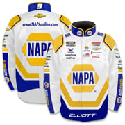 Men's Chase Elliott  Hendrick Motorsports Team Collection White NAPA Full-Snap Nylon Uniform Jacket