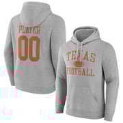 Men's Fanatics Gray Texas Longhorns Football Pick-A-Player NIL Gameday Tradition Pullover Hoodie