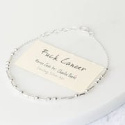 Fuck Cancer Sterling Silver Morse Code Chain Bracelet