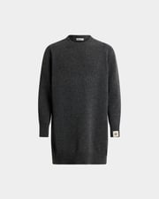 Long Sweater in Dark Grey Wool