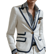 Men's Vintage Casual Cotton Elegant Stitching Blazer MTA2868G3TO