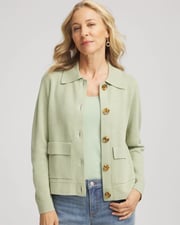 Button-Front Cardigan Jacket