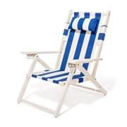 The Tommy Chair - Acacia White - Crew Mediterranean Blue Stripe