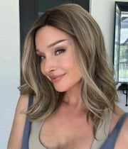 Modern Luxe | Light Brunette Long Wavy Synthetic Lace Front Wig