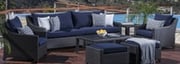 Deco™ 8 Piece Sunbrella® Outdoor Sofa & Club Chair Set - Navy Blue FREE SHIPPING
