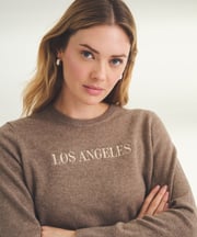 Women's Embroidered Los Angeles Cashmere Sweater