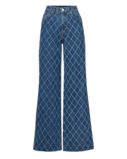 Taylor Diamond Printed Wide-Leg Jean