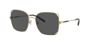 TORY BURCH TY6097 Gold - Women Sunglasses, Dark Grey Lens