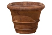 Classic Rolled-Rim Outdoor Planter, Rustic Iron