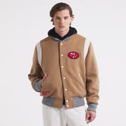 Men's Oatmeal San Francisco 49ers x Todd Snyder Cashmere Full-Snap Varsity Jacket