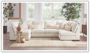Modern Heritage Donelson Creek  Vanilla Fabric Sectional Sofa