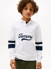 Kids' Long-Sleeve Logo Polo