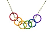 Rainbow Freedom Rings Necklace - Gay & Lesbian LGBT Pride Chain