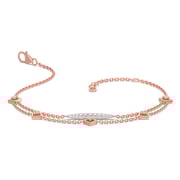 Quad Plaza 2 Layered Diamond Chain Bracelet