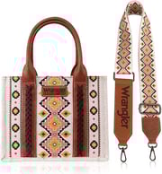 Wrangler Cream Southwestern Print Small Canvas Tote/Crossbody WG2202-8120SCF