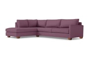 Tuxedo 2pc Sleeper Sectional :: Leg Finish: Pecan / Configuration: LAF - Chaise on the Left / Sleeper Option: Deluxe Innerspring Mattress