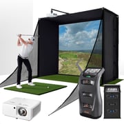 Bushnell Launch Pro Golf Simulator Studio Package | PlayBetter SimStudio™ with Impact Screen, Enclosure, Side Barriers, Hitting/Putting Mats & Projector