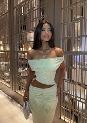 Issy Diamanté Dress - Yellow