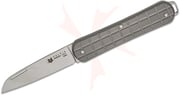 Fox Knives FX-VPGP130 TI Vulpis Slipjoint Folding Knife 2.17 inch M390 Polished Wharncliffe Blade, Gray Grenade Pattern Titanium Handles