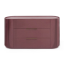 Juniper Modern Italian Large Round Edge High Gloss 3-Drawer Dresser