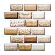 3D Matte Brown Mosaic Peel and Stick Wall Tile